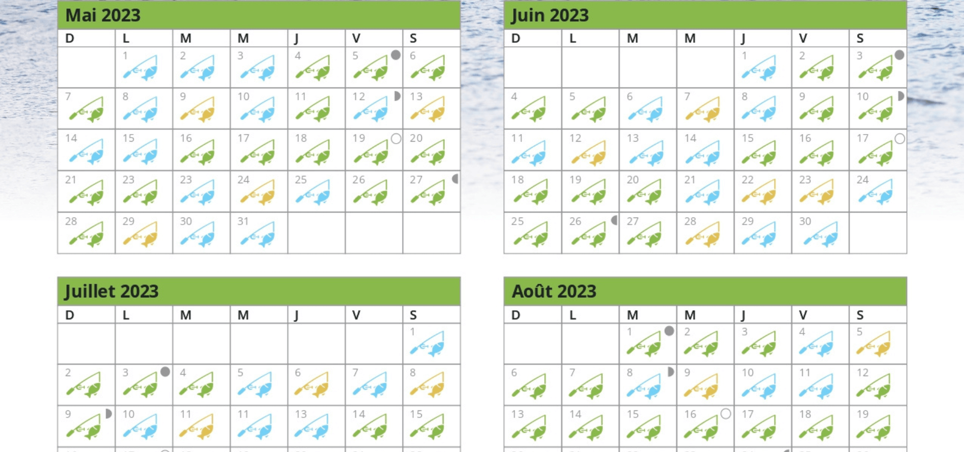 Calendrier de pêche  ZEC